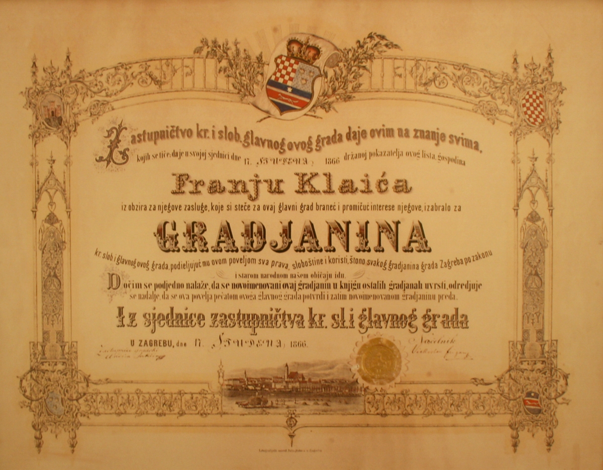 Picasso please note Dinner File:Hrvatski skolski muzej diploma F Klaicu 300109.jpg - Wikimedia Commons