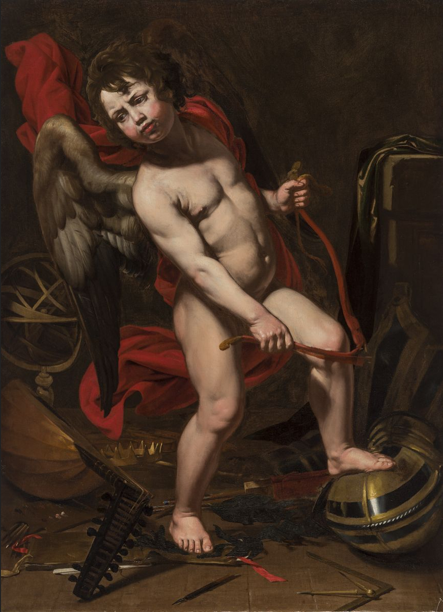 Cupid blindfolded, holding a quiver, Bouchardon, Edme