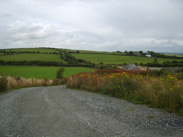 File:New farm road entrance to Brynhalen Farm - geograph.org.uk - 1408676.jpg