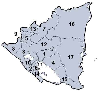 Departamentos e Regiões da Nicarágua