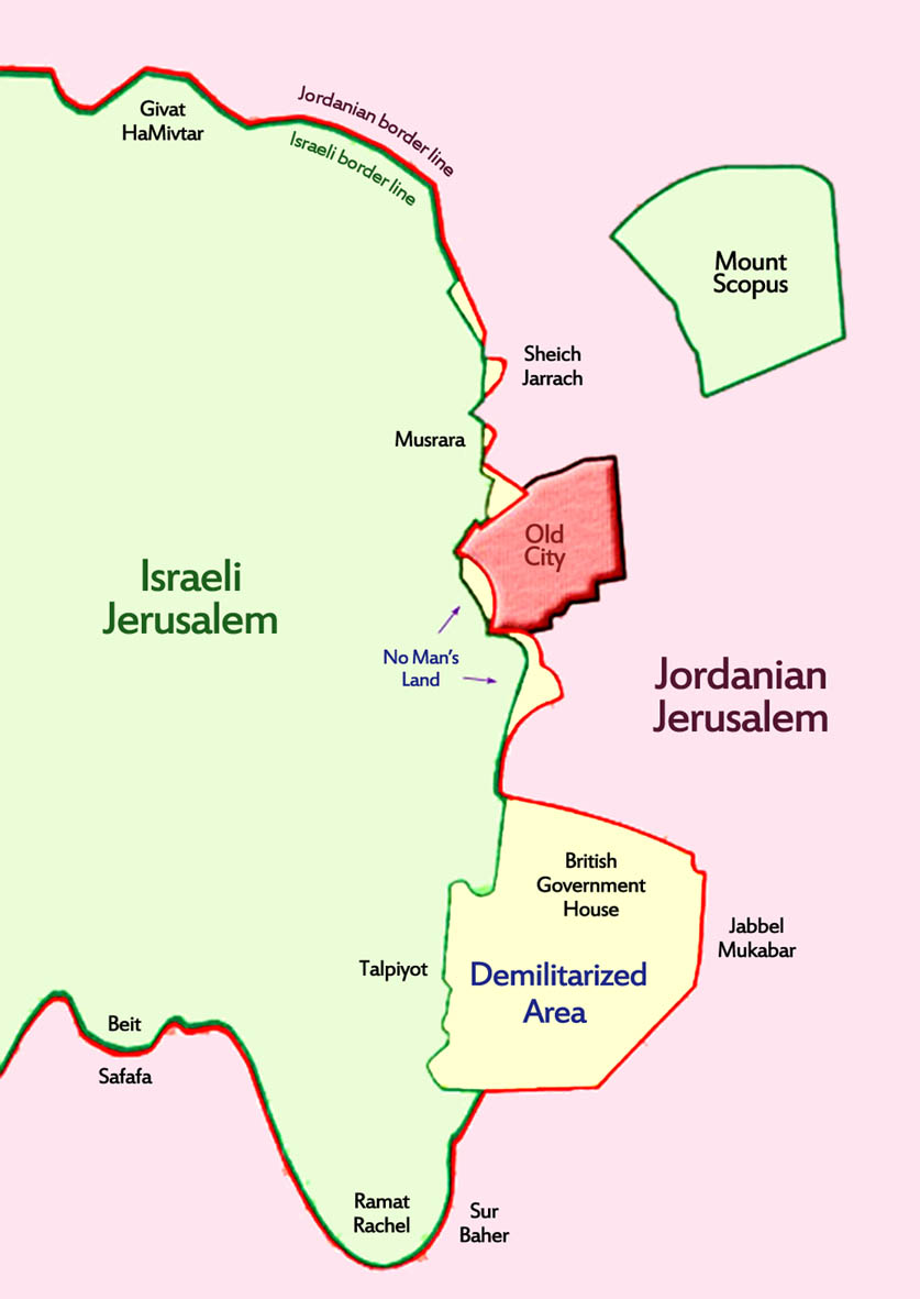 jerusalem israel map outline