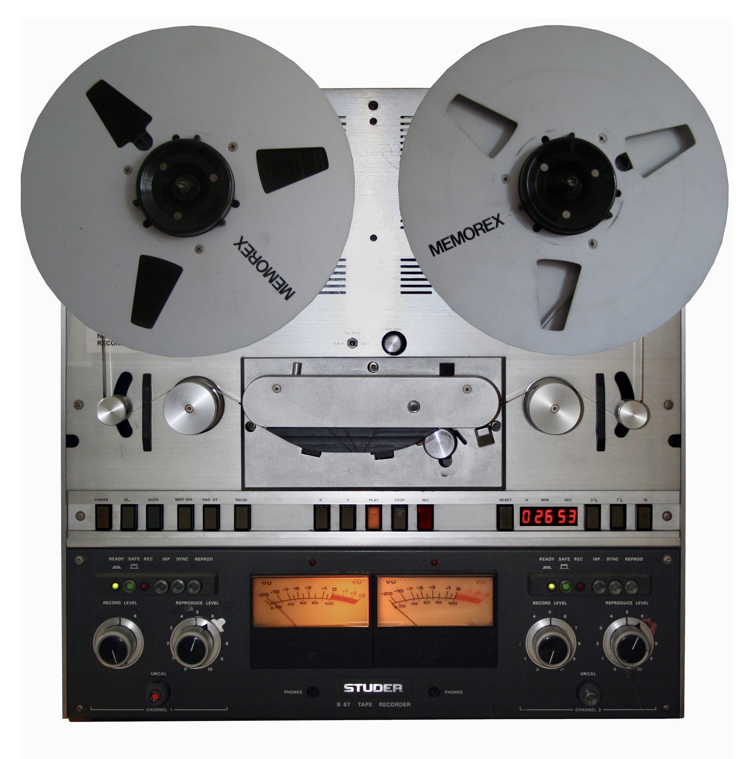 File:Studer B67 reel-to-reel audio tape recorder, ca. 1978 (cropped and  edited, larger 10 inch tapes).jpg - Wikimedia Commons