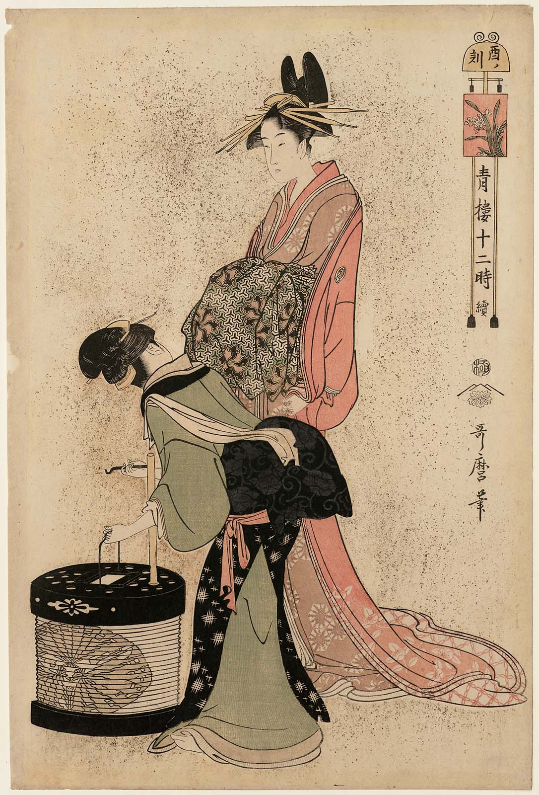 Seiro Niwaka Onna Geisha no Bu Tojin Shishi Sumo. Artist: Kitagawa Utamaro  (Japanese, ca. 1754-1806). Culture: Japan. Dimensions: H. 10 1/16 in. (25.6  cm); W. 15 1/8 in. ( - Album alb3629821