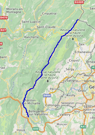 De CHEZERY FORENS à LELEX Vallée Valserine Moulin THomas et le Jura 