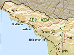 Мапа Абхазії та Абхазької залізниці