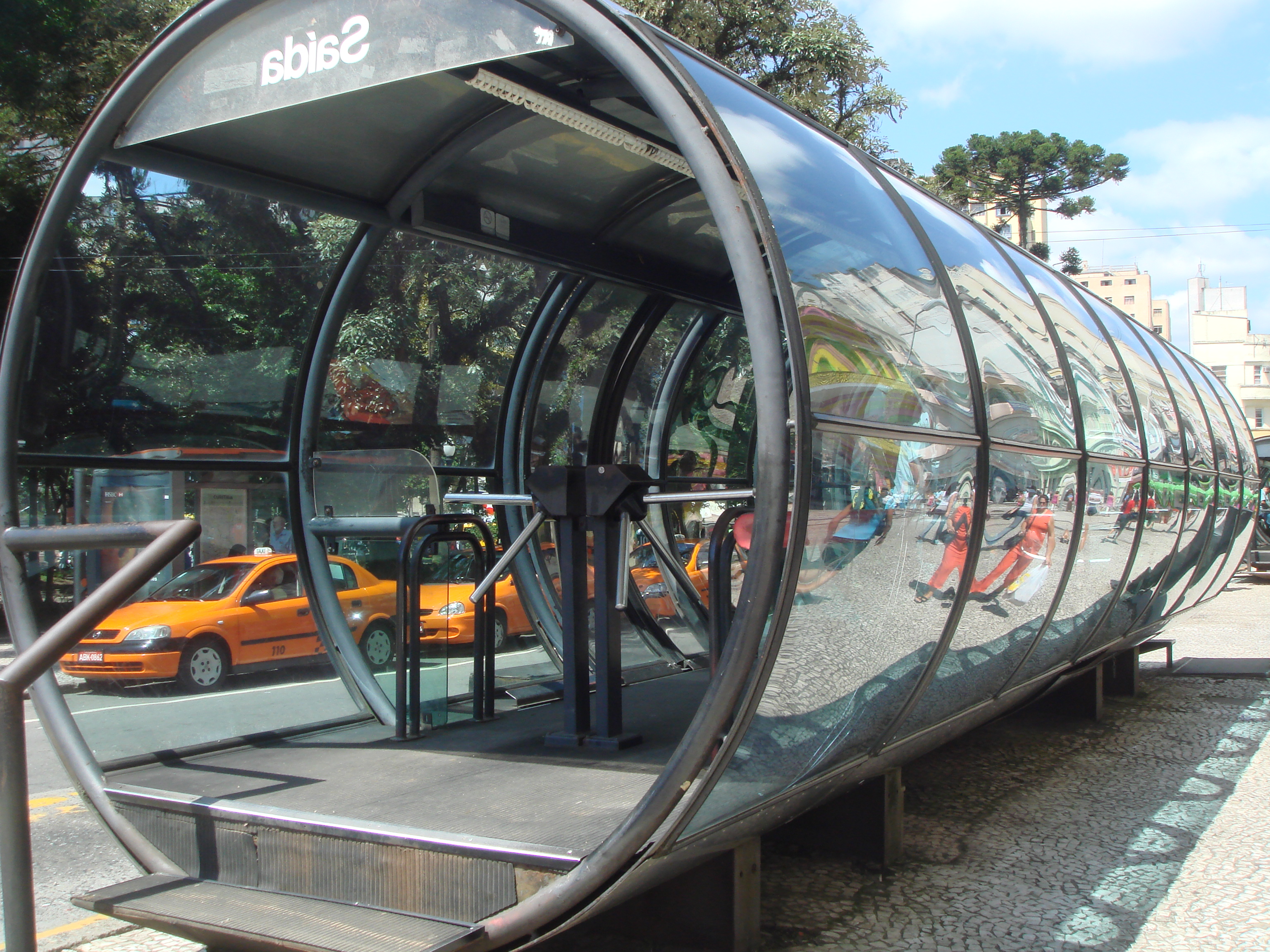 futuristic bus stop