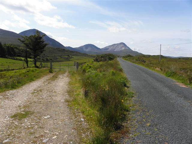 File:Lane and Road at Tullaghobegly - geograph.org.uk - 2461801.jpg