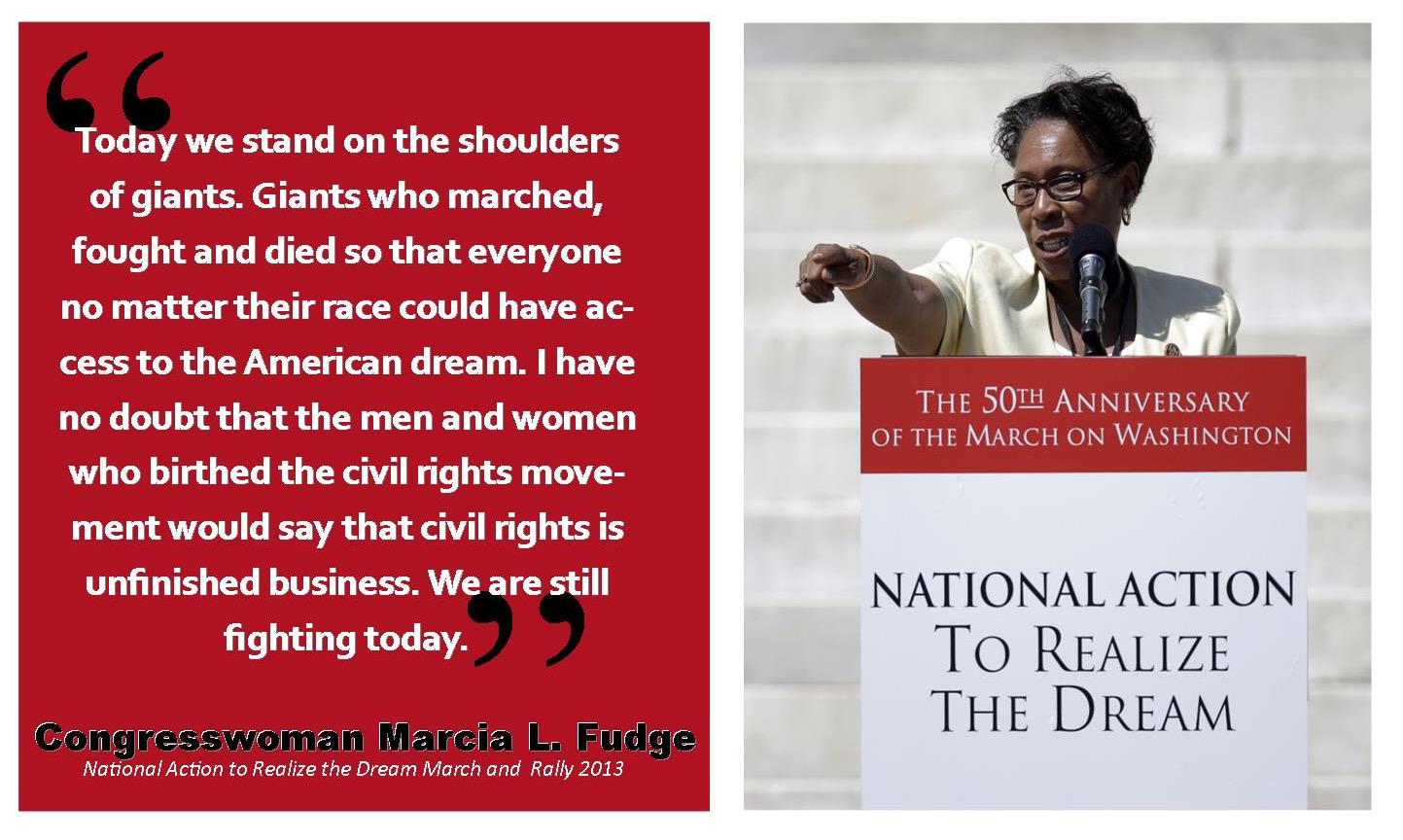 English Marcia Fudge at the 50th Anniversary of the March on Washington for Jobs and Freedom