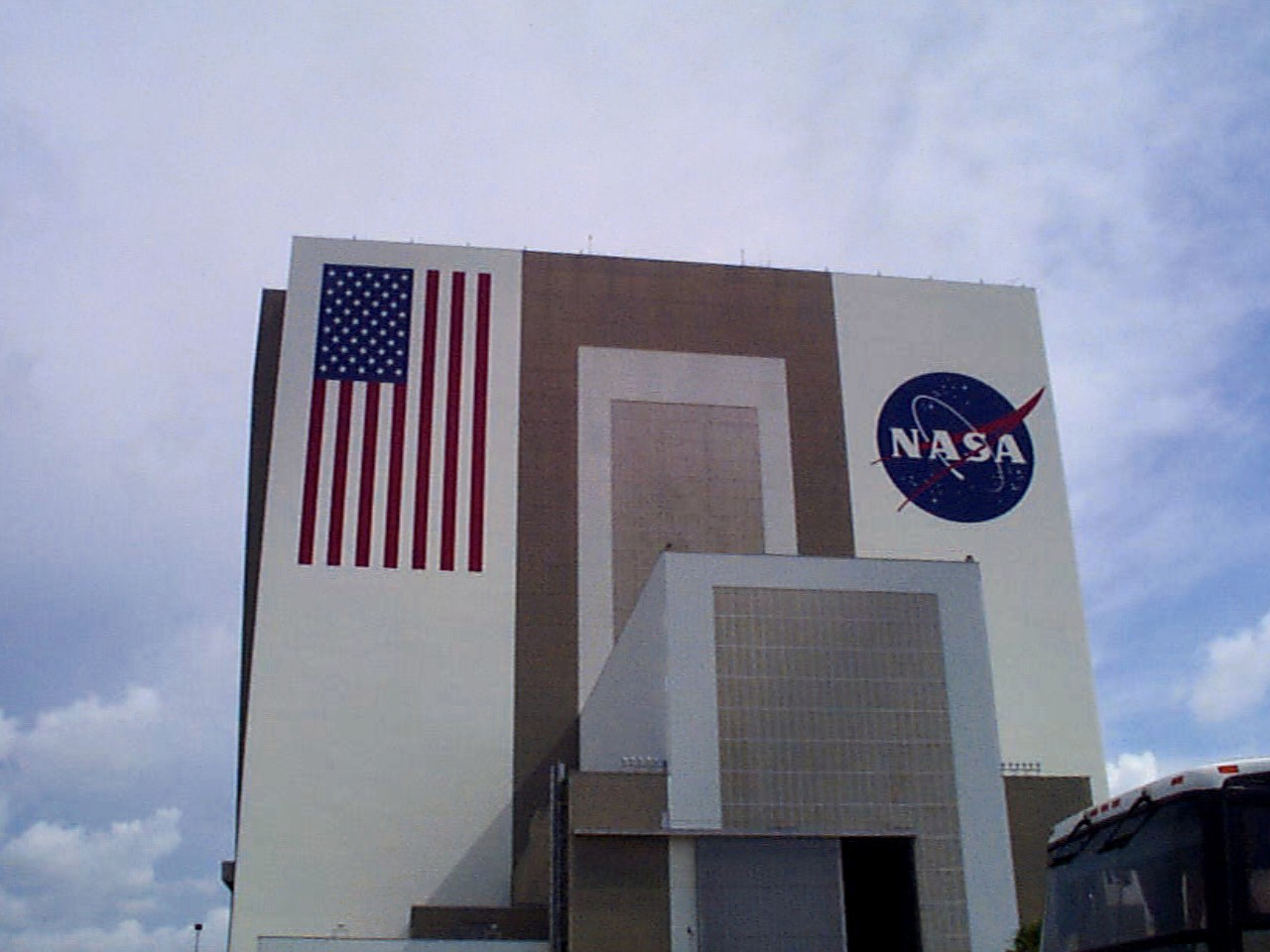 nasa american flag building