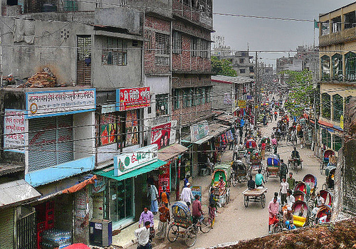 File:Street of Dhaka from rooftop.jpg