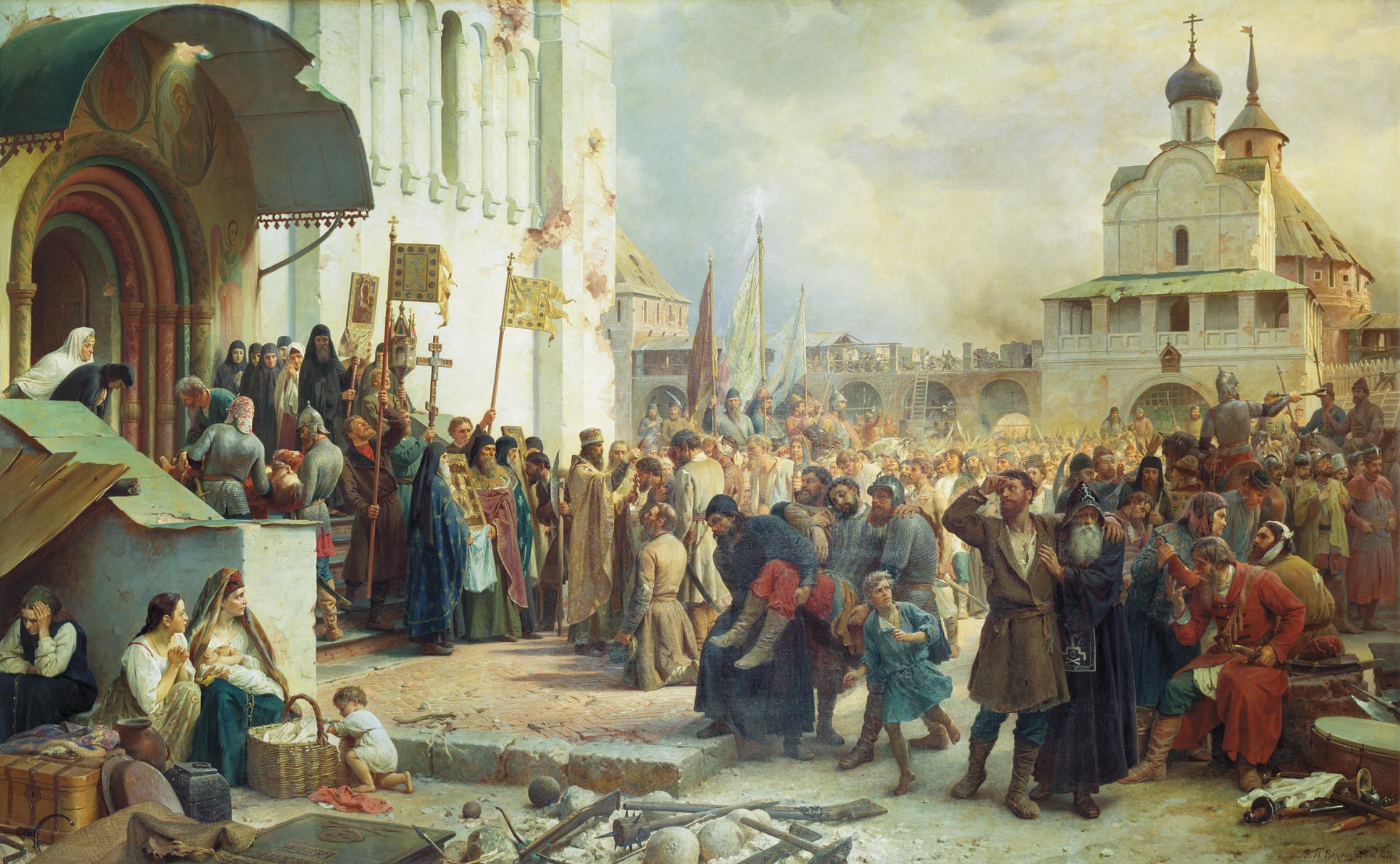 Василий Верещагин. «Осада Троице-Сергиевой лавры» (в 1608—1610 года), 1891 год.