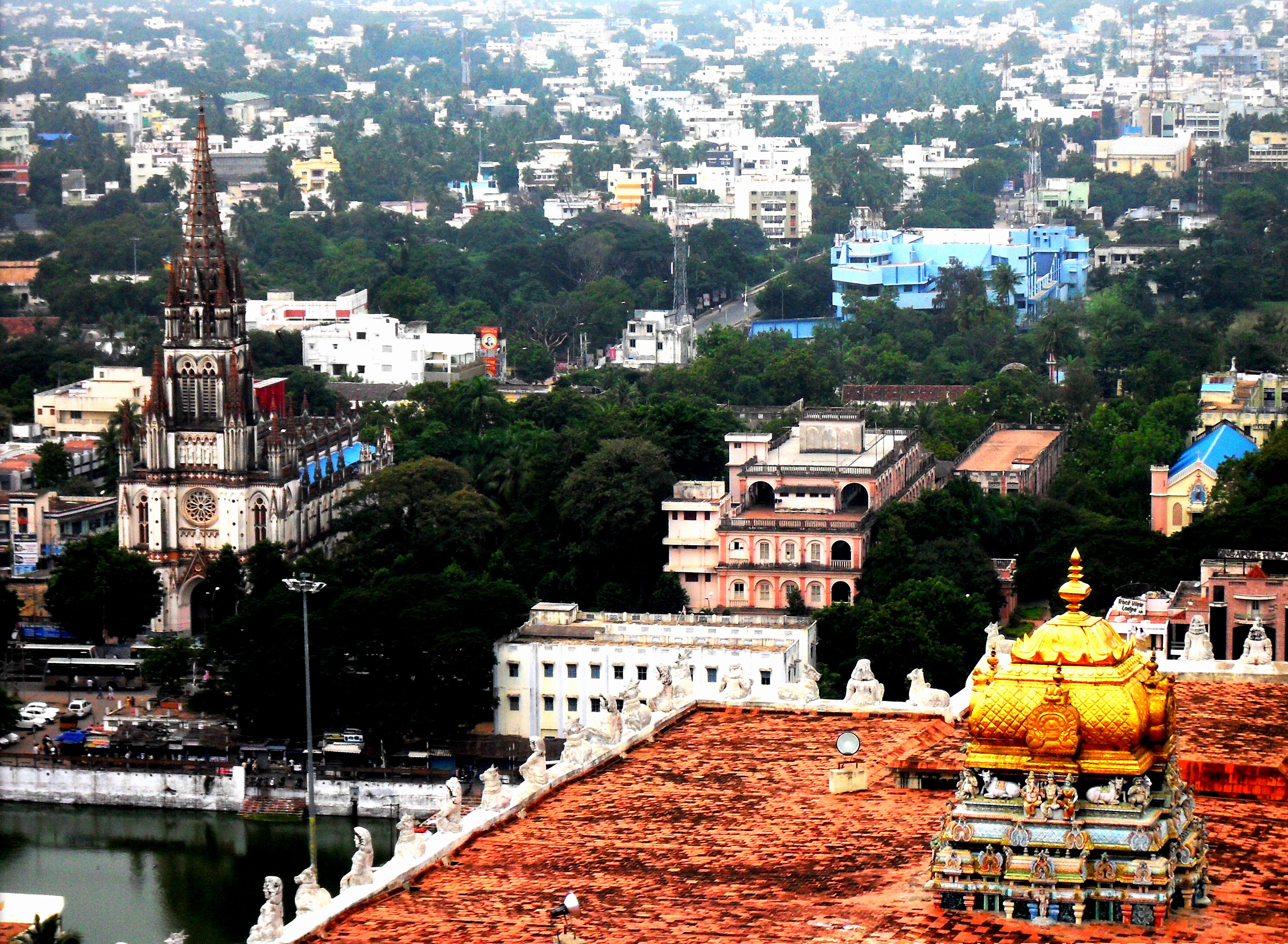 File View from the ROCK  FORT  TEMPLE Trichy  JPG Wikipedia