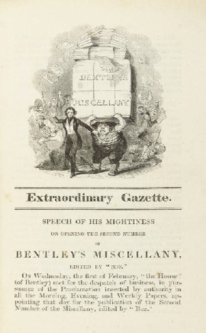 Uit Bentley's Miscellany, maart 1837, met een illustratie van 'Phiz'[1]