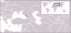 Karte von Eurasien mit eingezeichneter Lage von Abchasien
