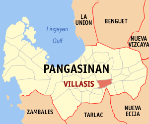 Mapa han Pangasinan nga nagpapakita kon hain nahamutang an Villasis