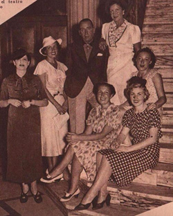 Buenos Aireseko Maipo Antzokiko aldizkari konpainiako talde nagusia: Gloria Guzman, Sofía Bozán, Lely Morel, Hilda Souer, Alicia Barrie eta José Arias, 1937