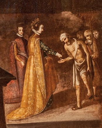 File:Rainha Santa Isabel, Milagre das Rosas (séc. XVII) - Sé Velha de Coimbra (cropped).png