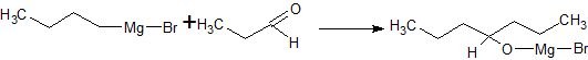 Reaction between Grignard reagent and propanal