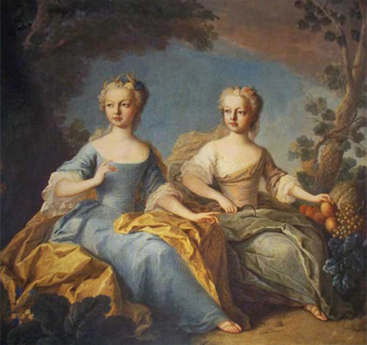 File:Two Archduchesses of Austria in aulic attire - Pierre Benevault - 1759.jpg