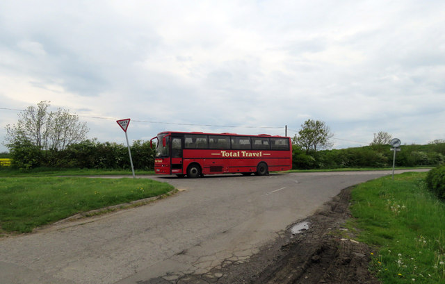 File:Berrycott Lane-Paudy Lane junction with a Total Travel bus - geograph.org.uk - 5015728.jpg