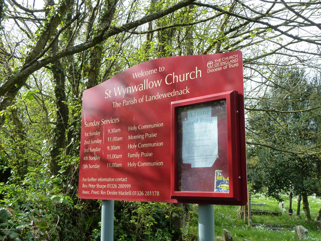 File:Church board, St. Wynwallow, Landewednack - geograph.org.uk - 5732696.jpg