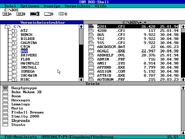 File:DOS-Shell unter IBM PC DOS 2000.png