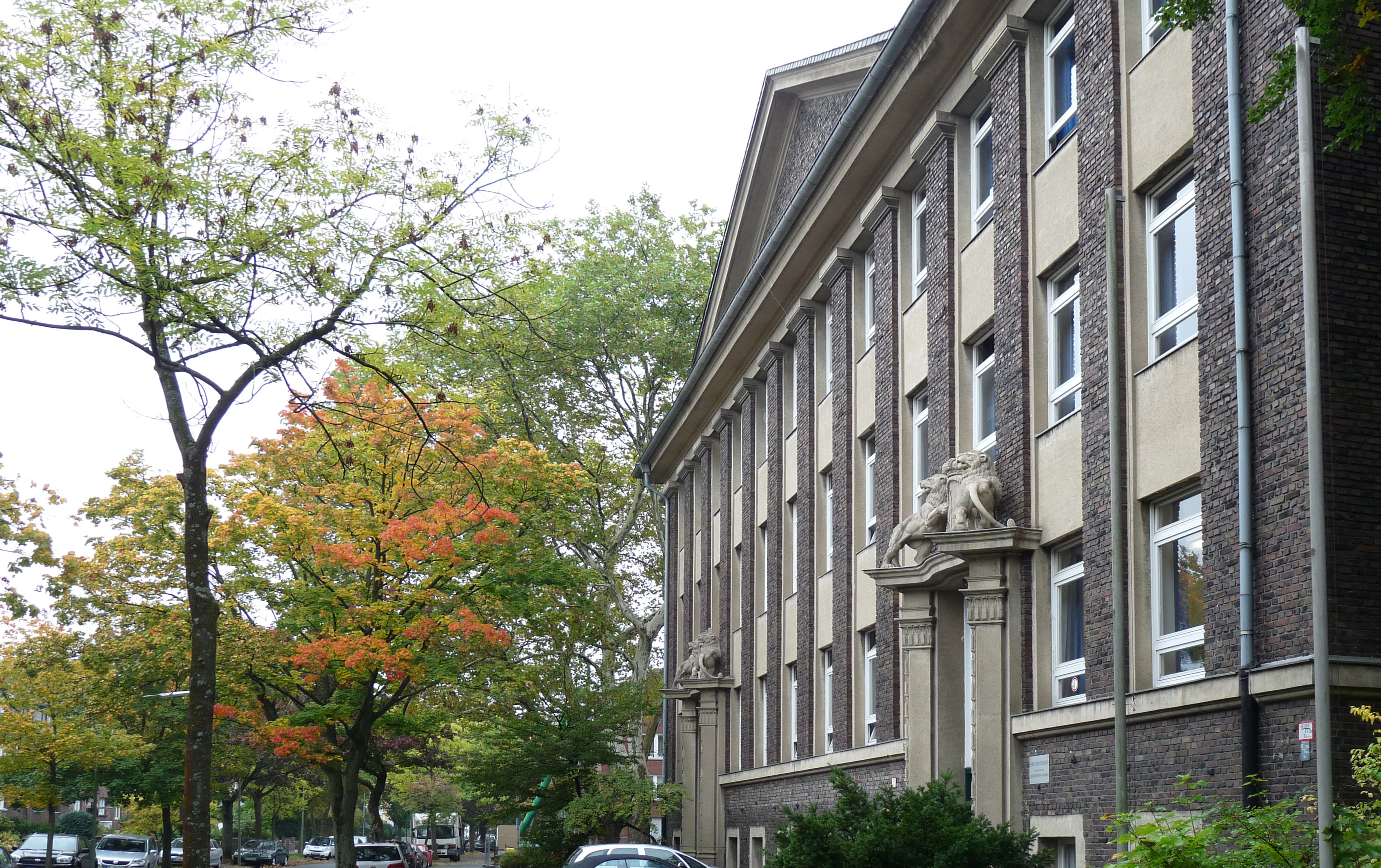 Main building of Marie Curie Gymnasium in Neuss, Northrhine-Westfalia, Germany