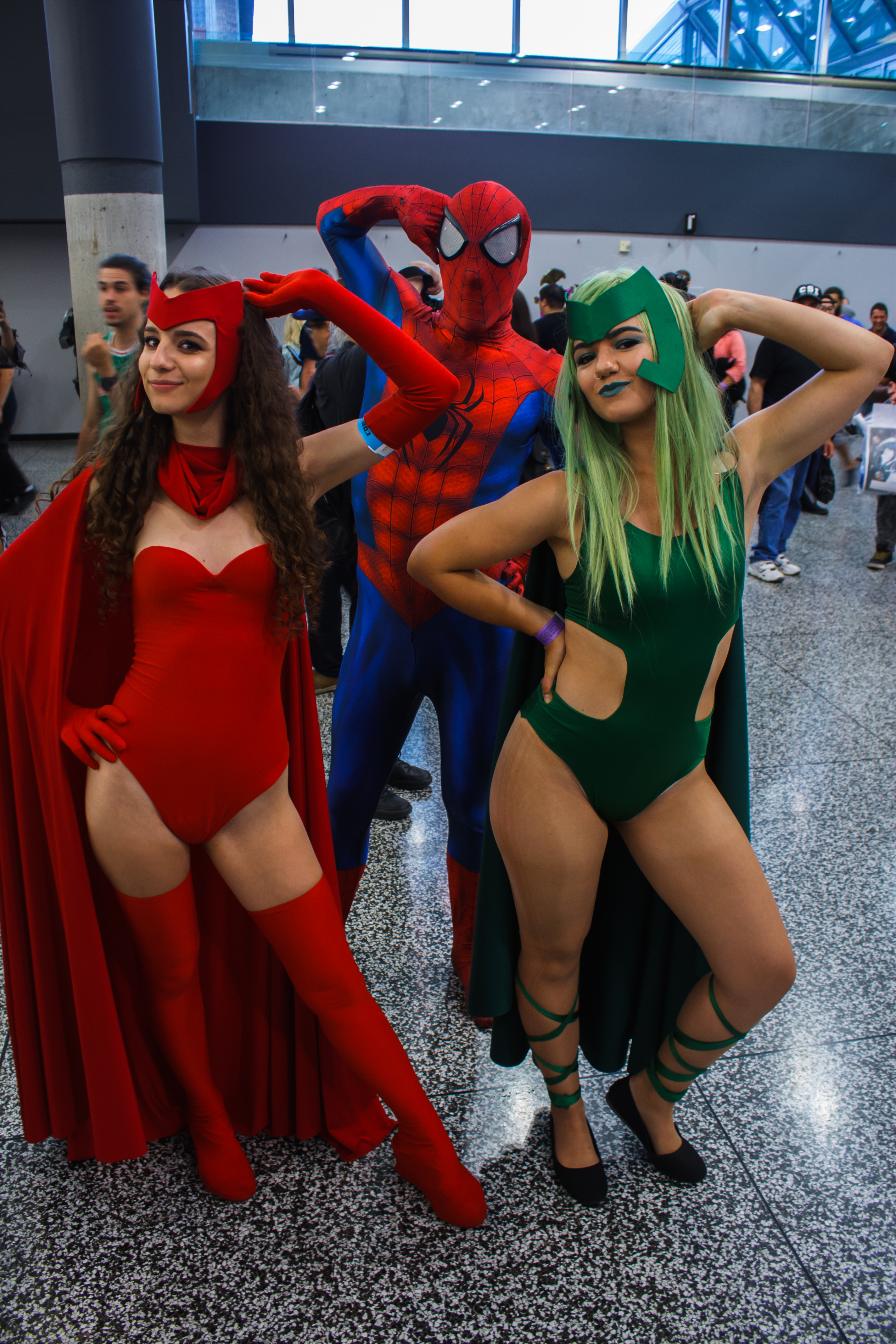 File:Montreal Comiccon 2016 - Scarlet Witch, Spider-Man and Polaris  (28181381121).jpg - Wikimedia Commons