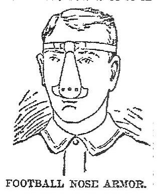 Football nose armor as depicted in The Daily Review (Decatur, Illinois) of December 4, 1892