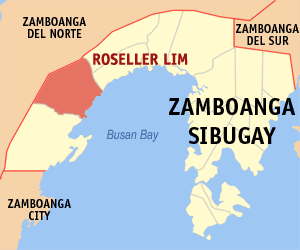 Mapa sa Zamboanga Sibugay nga nagapakita kon asa nahimutangan ang Roseller Lim