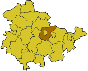 Lage des Landkreises Weimarer Land in Thüringen