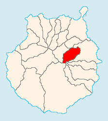 Ubicación del municipio de Valsequillo en Gran Canaria.