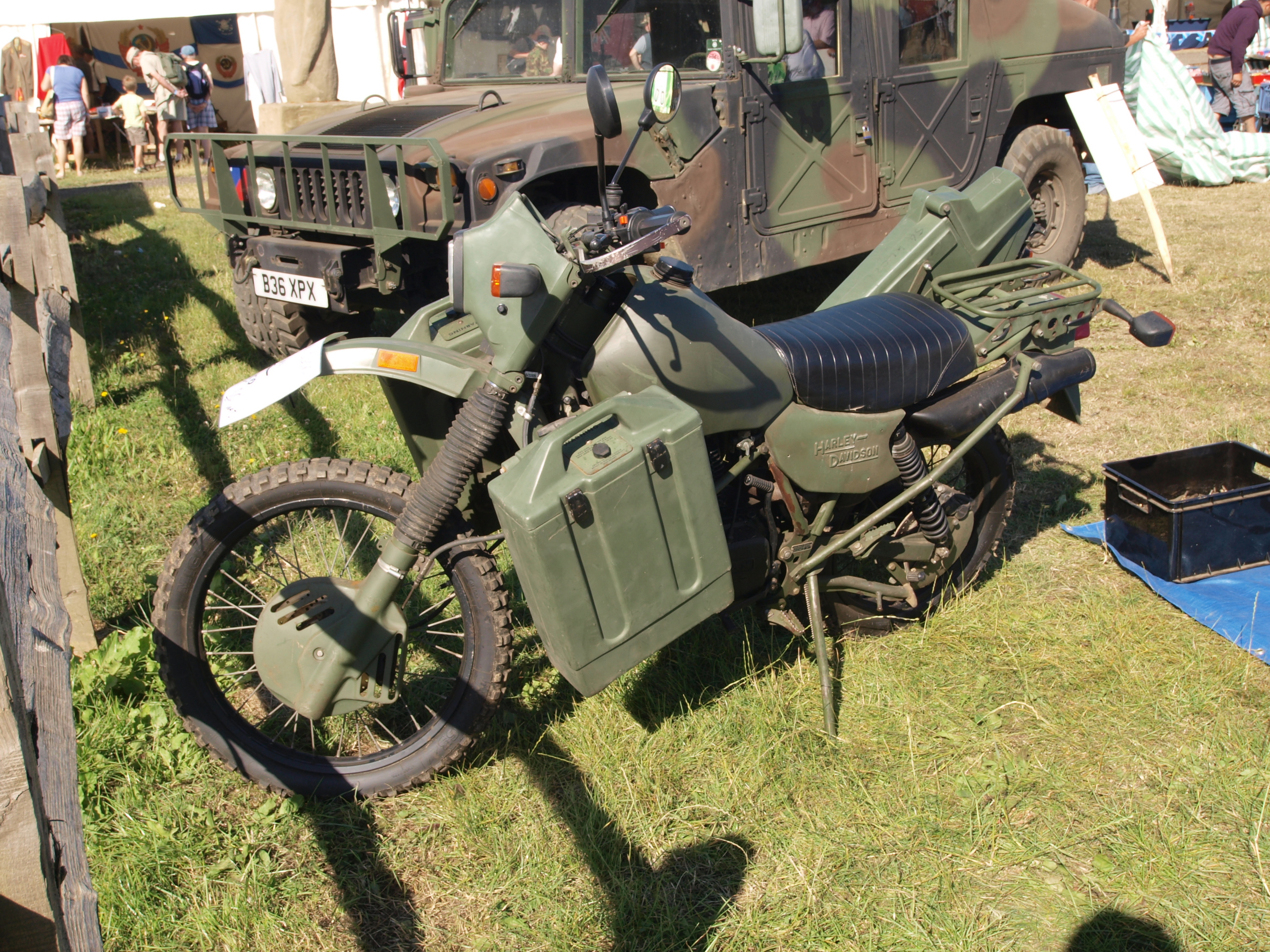 File Green Harley Davidson military motorcycle JPG 