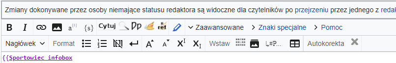 Zrzut ekranu z ikonkami edycji (przypisy, szablony, przekierowania).