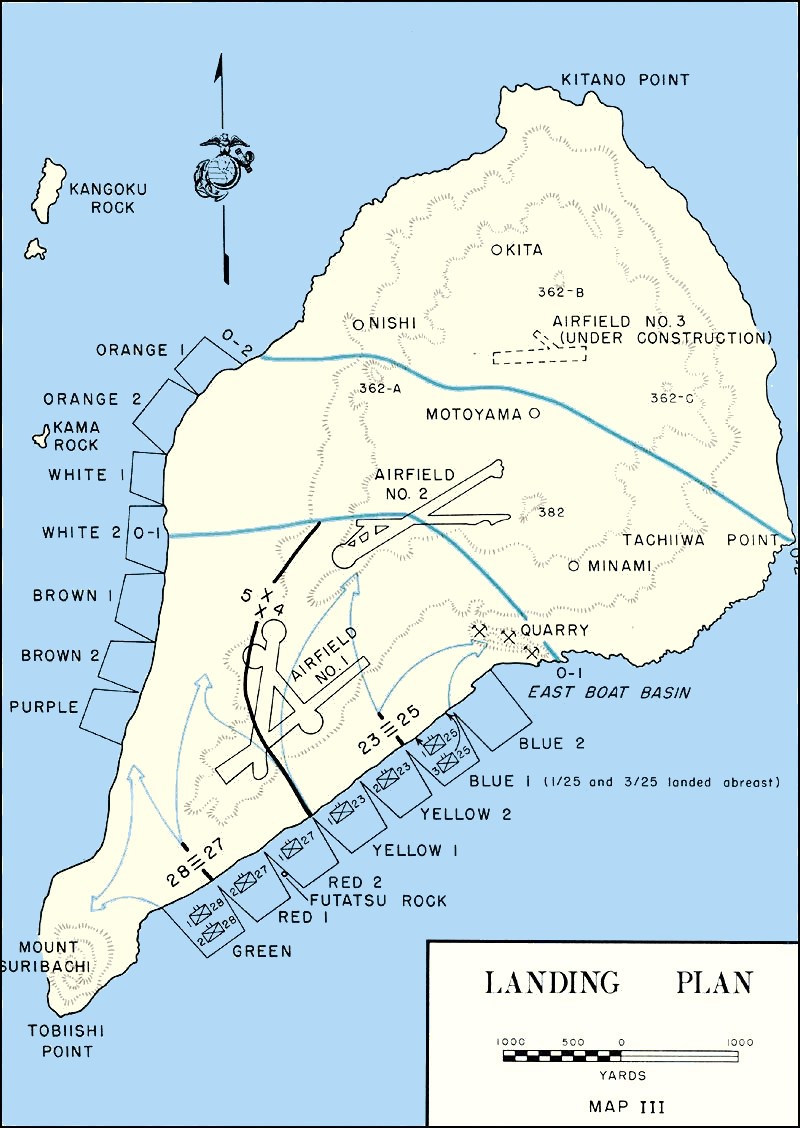 iwo jima battle map