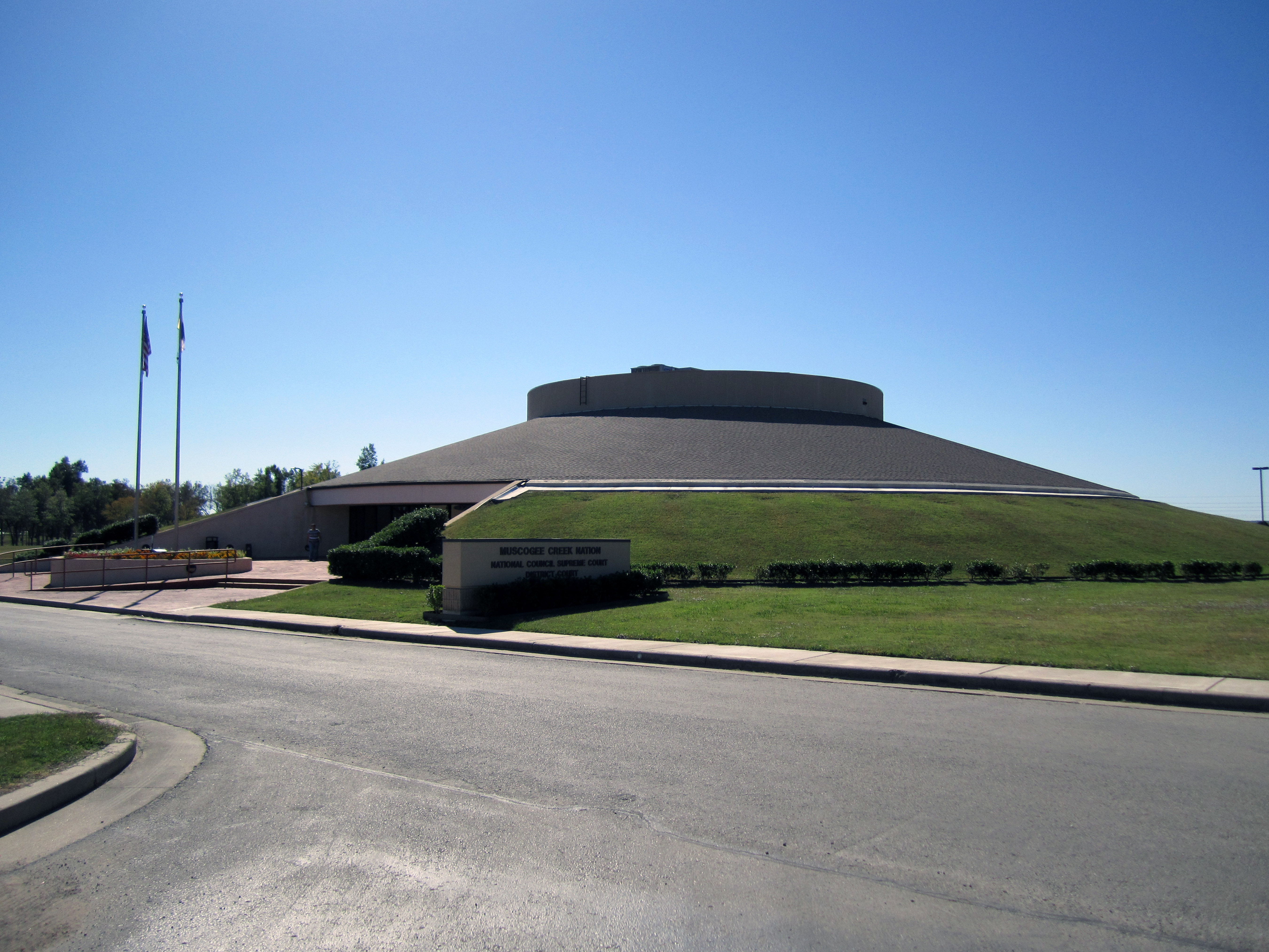 Muscogee Nation Mound building. Seat of government for both Legislative and Judicial branches of government