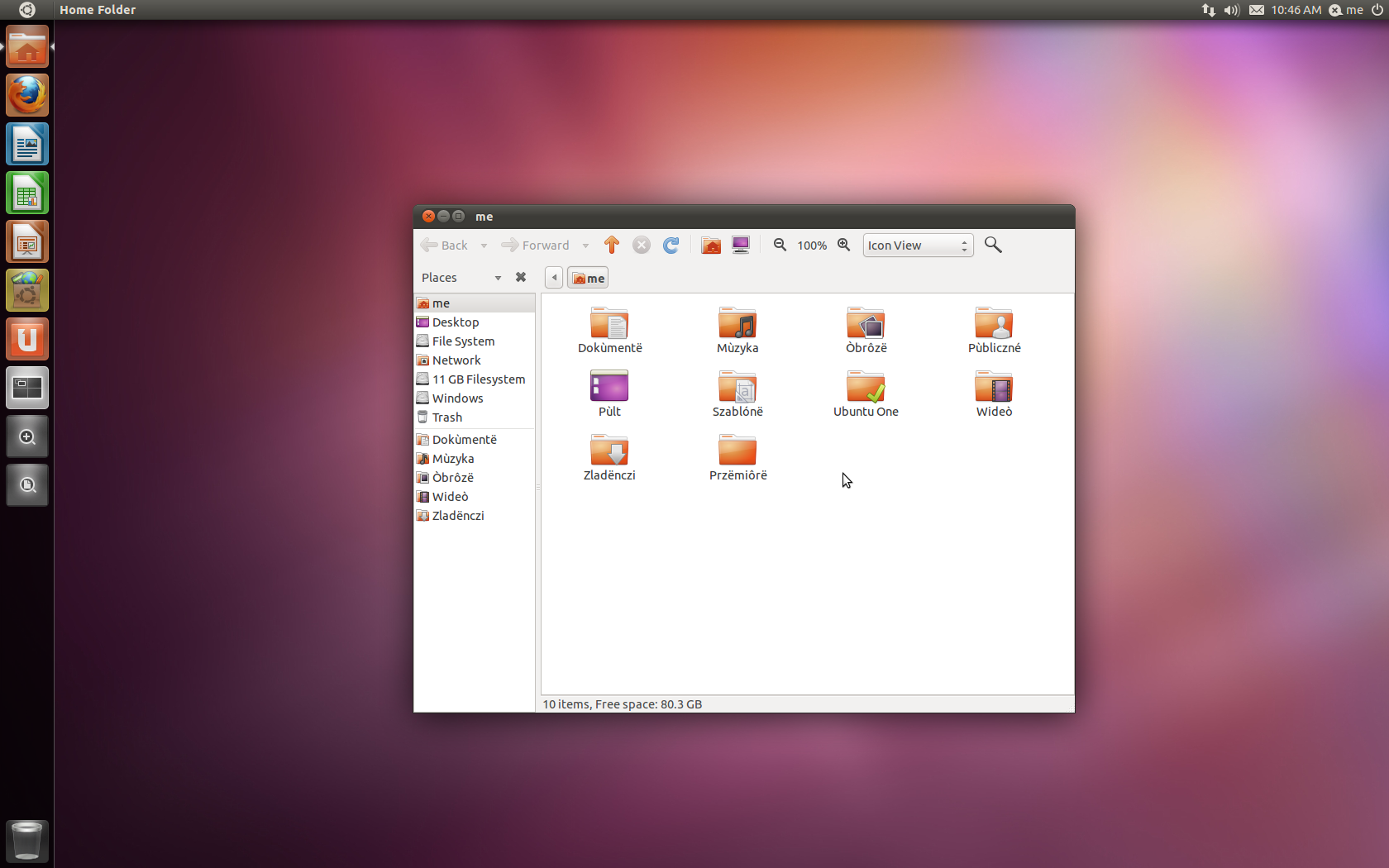 Il desktop di Ubuntu 11.04