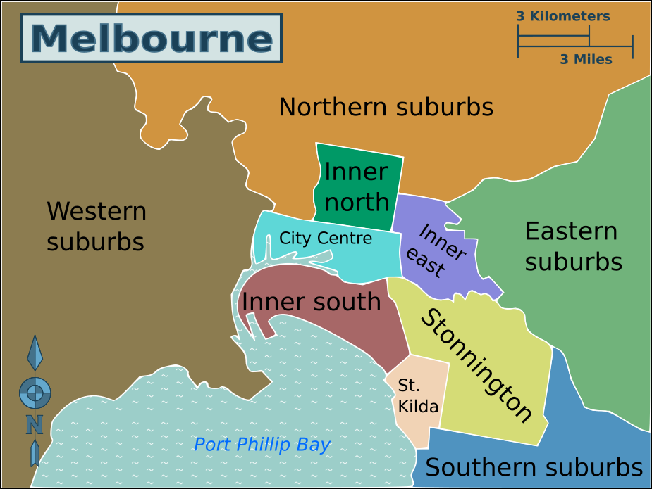 Map Of Melbourne Suburbs File:wikivoyage Melbourne District Map.png – Travel Guide At Wikivoyage