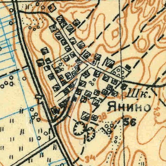 План деревни Янино-2. 1931 год