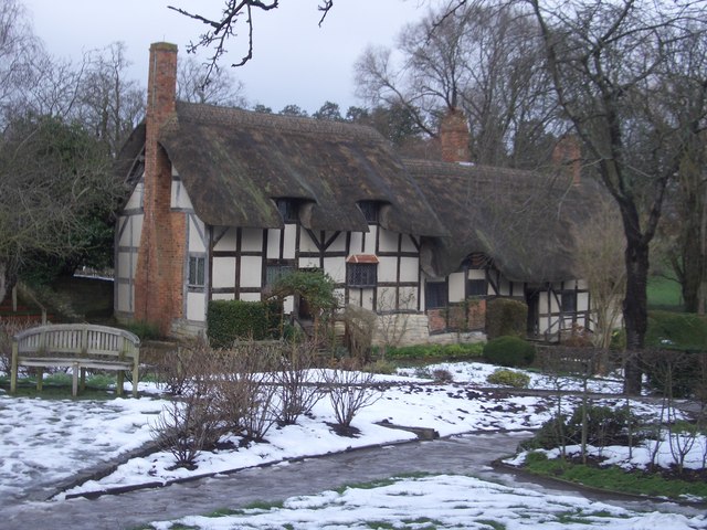 File Anne Hathaway S Cottage In The Snow Geograph Org Uk Jpg Wikimedia Commons