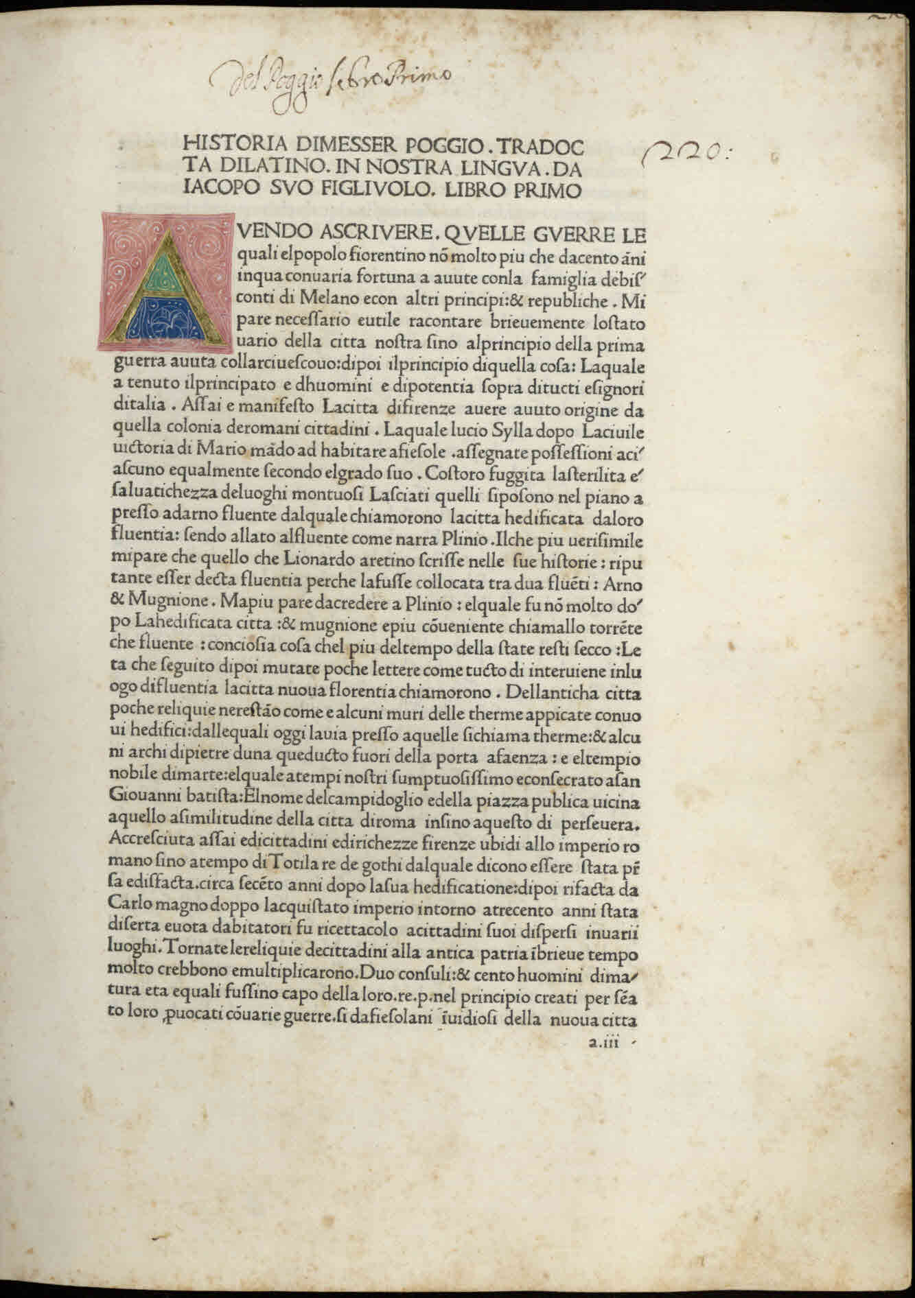 ''Historia florentina'', 1478