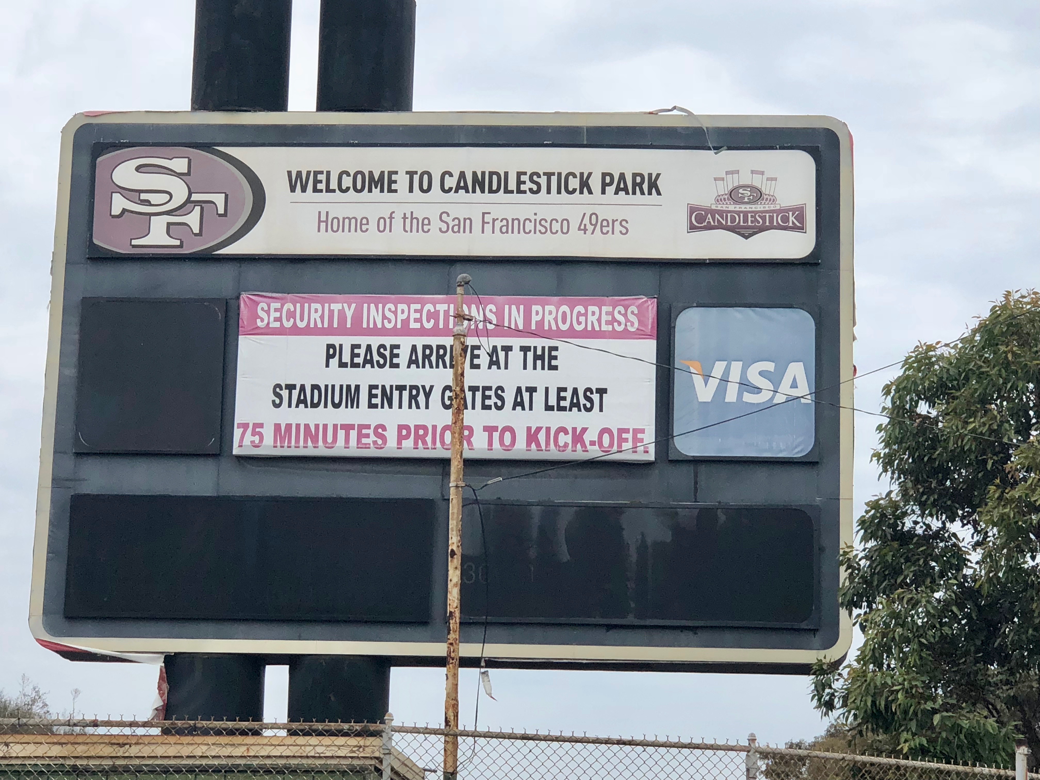 candlestick park sign