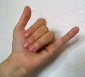 Hand symbol for the number six
