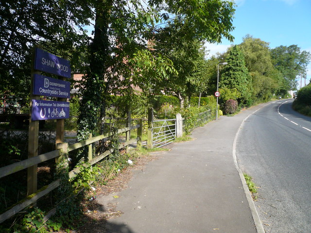 File:Entrance to Shaw Wood from B6013 - geograph.org.uk - 539635.jpg