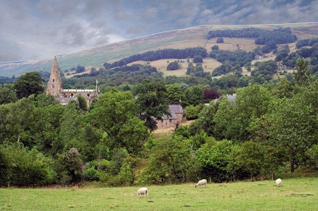 File:Hope Village, Spire of St Peter's Church - geograph.org.uk - 217486.jpg