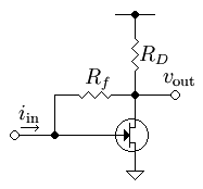 Figure 3: FET feedback amplifier Mosfbamp.png
