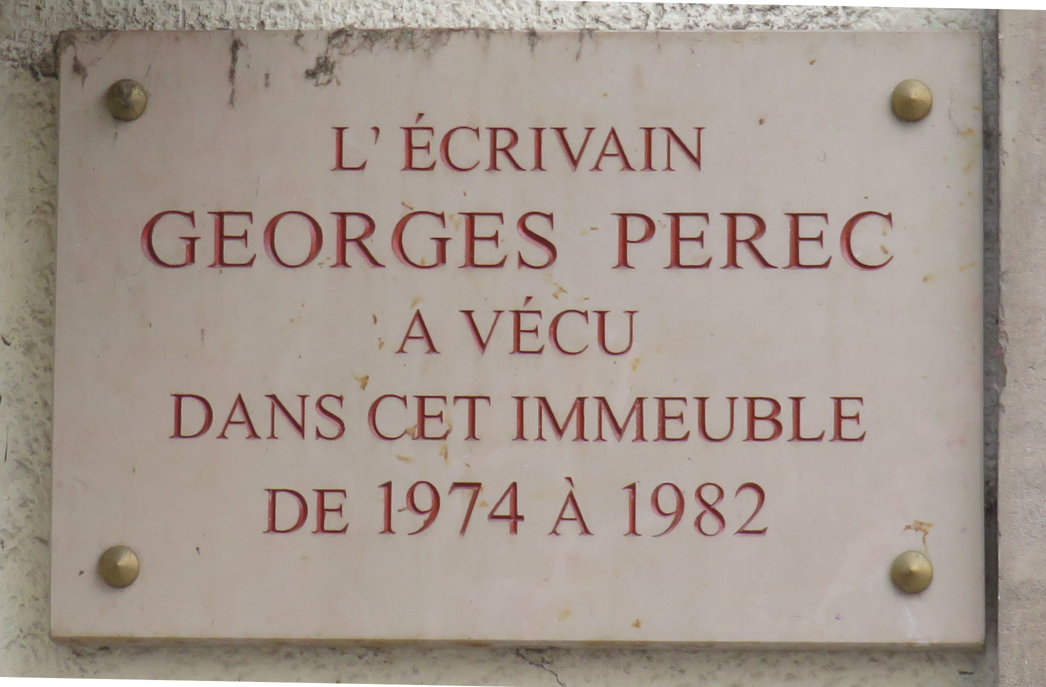 La g�ographie sensible de Georges Perec