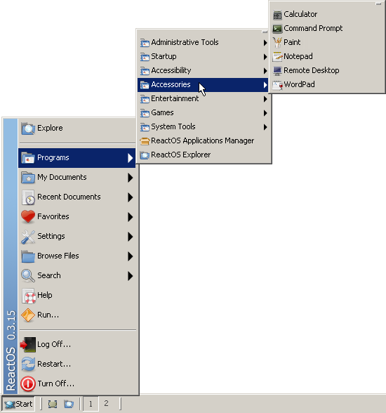 File:ReactOS Start menu.png