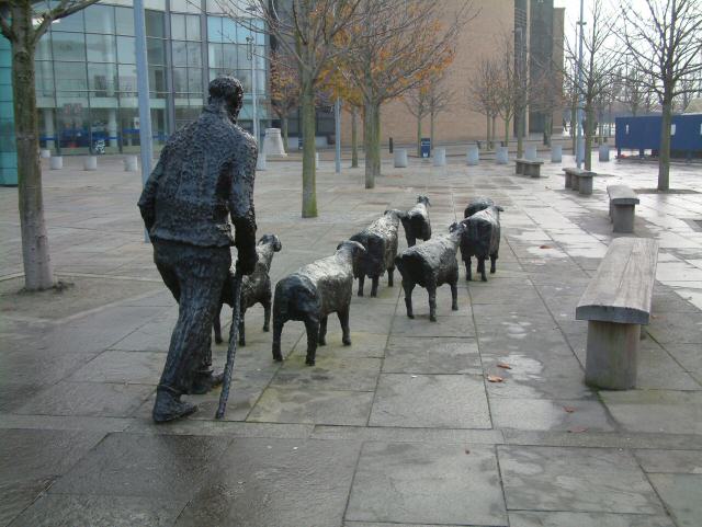 ''Sheep on the Road'' (1999), bronze, Waterfront Hall, Belfast