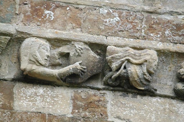 File:St Mary, Adderbury, Oxon - Corbel table - geograph.org.uk - 1609325.jpg